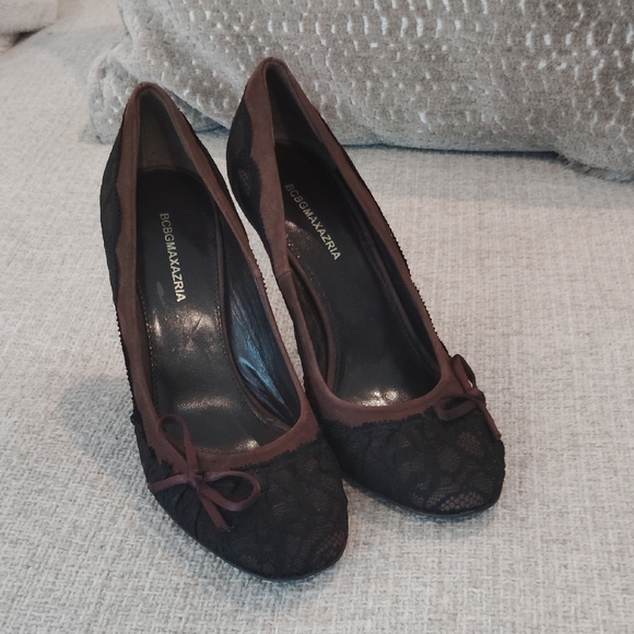BCBGMaxAzria Shoes - BCBGMaxAzria Texture Brown Heels